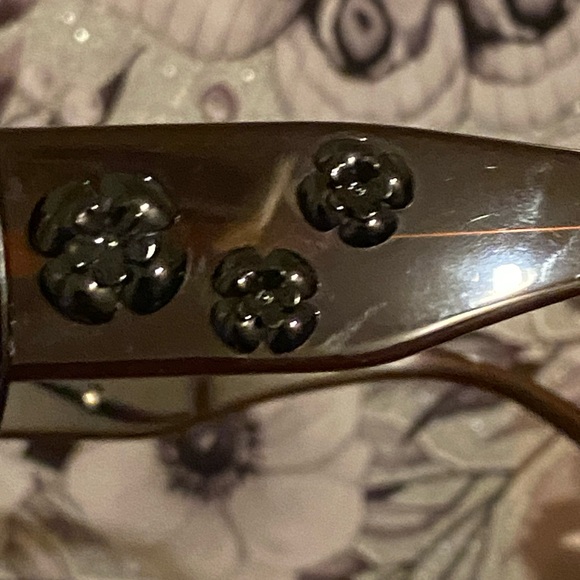 Chanel 5113 c.538/73 Sunglasses Transparent Brown with Black Camellia Flowers - Picture 9 of 16